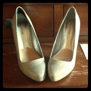 Silver sparkly heels